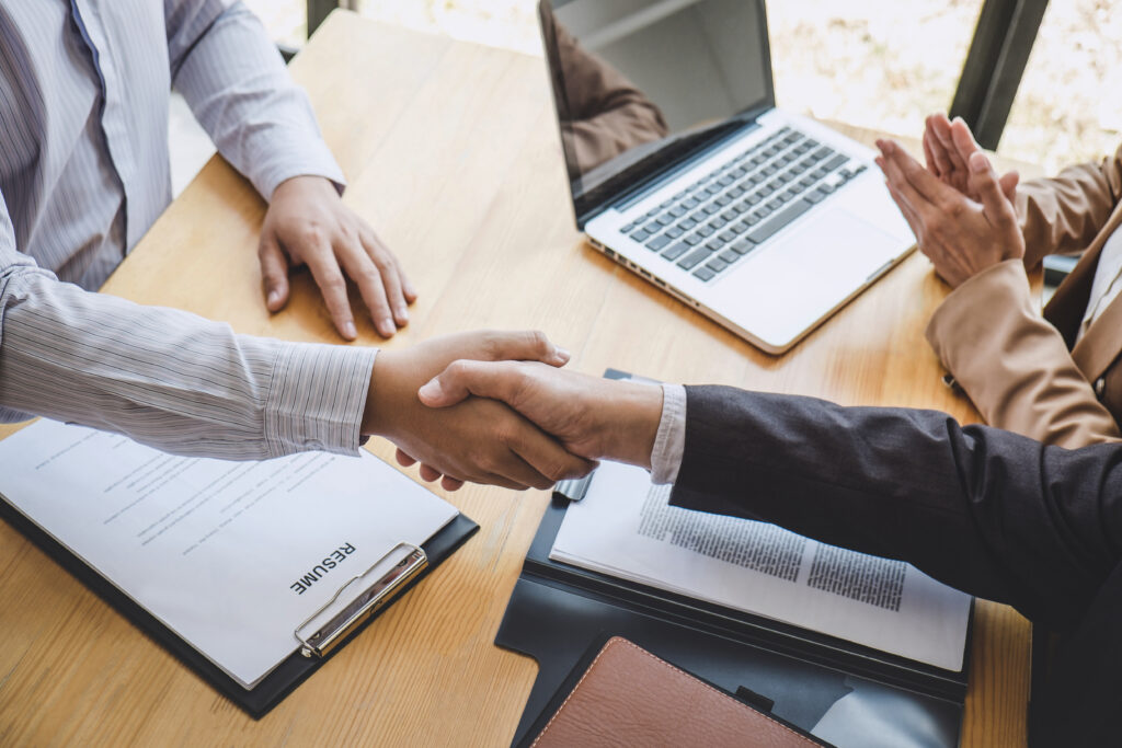 Employer after a job interview, employment and recruitment